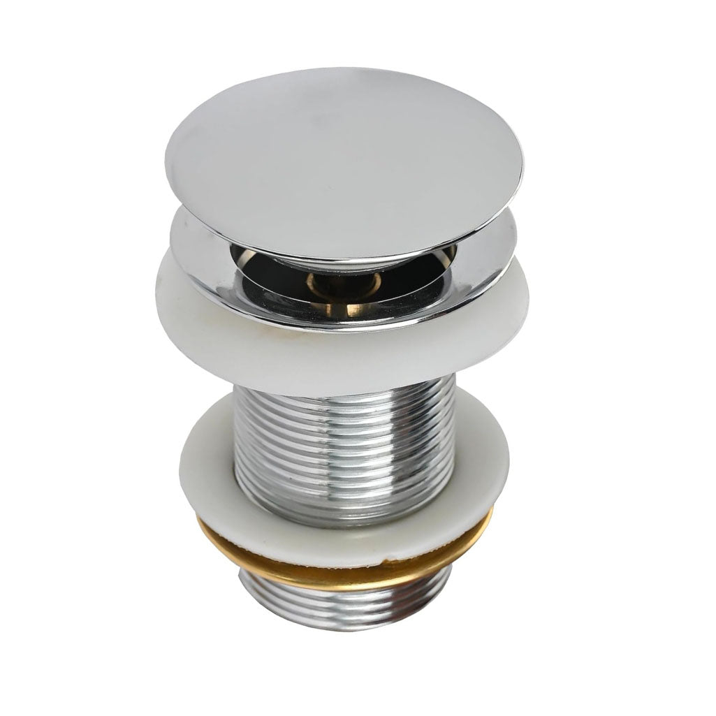 Fossa 3" Inch Brass Pop Up Waste Coupling with Smooth Push Button,Waste Coupling,Drain Out let System Pop up Full Threaded Waste Coupling (Chrome Finish)