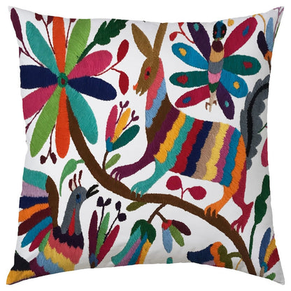 Set of 4 | Mexican Decorative Cushion Covers | Otomi Design Covers | Cotton Linen Fabric | Embroidered | With OR Without Insert